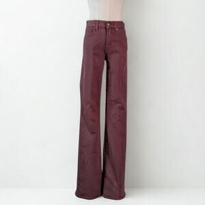 NWT Veronica Beard Beverly Skinny Flare Burgundy Jeans High Rise Designer Denim
